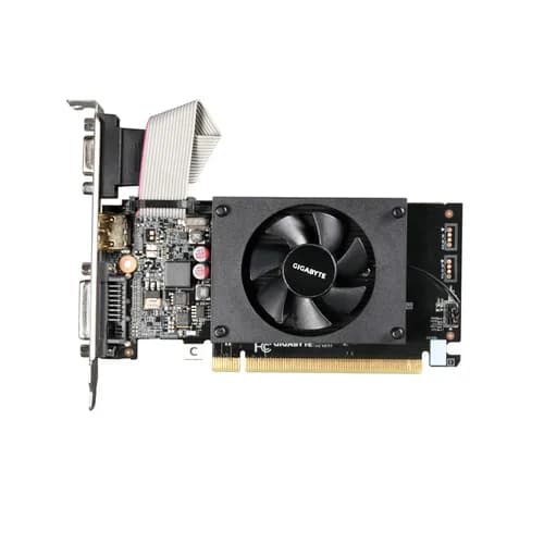 PLACA VIDEO GIGABYTE "GeForce GT 710", 2 GB GDDR3 64 biti, PCI Express 2.0 x 16, HDMI DVI-D VGA, sistem racire aer, "GV-N710D3-2GL"