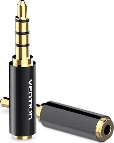 Adaptor audio Vention, Jack 3.5mm (T) la Jack 2.5mm (M), 2.1 canale, conectori auriti, negru, "BFBB0"
