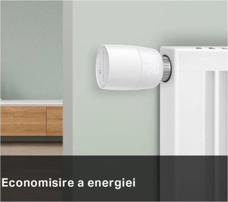 TP-LINK KE100, Termostat smart wireless pentru calorifer, 2.4 GHz Wi-Fi, 868 MHz, Android 5.0 sau mai recentă, iOS 10 sau mai recentă. — miniatură