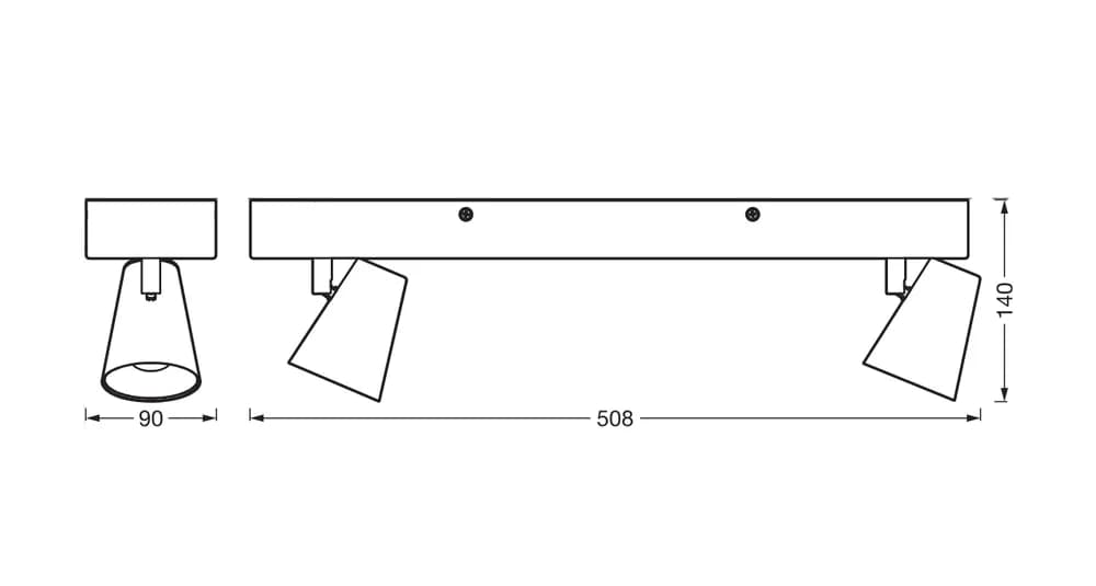 Spot LED dublu ajustabil Ledvance DECOR NEPTUNE, 20W, 1630 lm, lumina calda (3000K), IP20, 508mm, Alb, clasa energetica F — miniatură