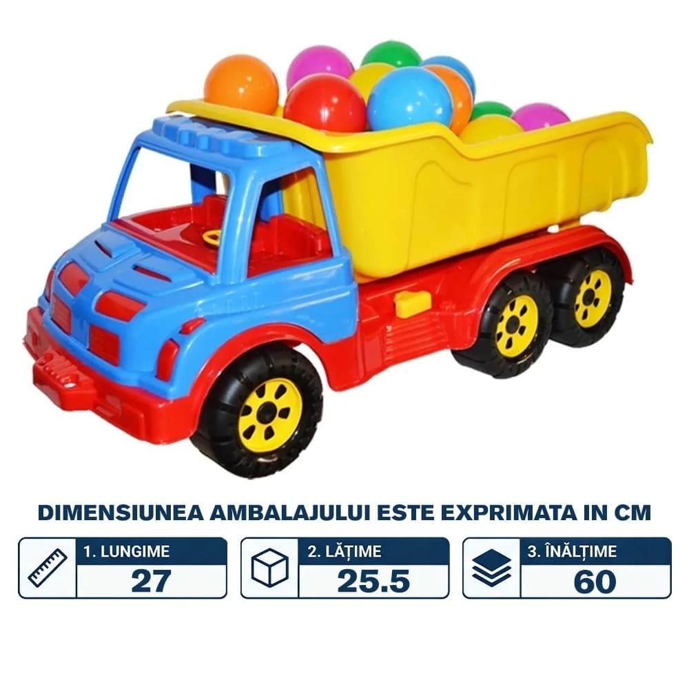 Camion plastic 60 cm + mingiute - ROBENTOYS — miniatură