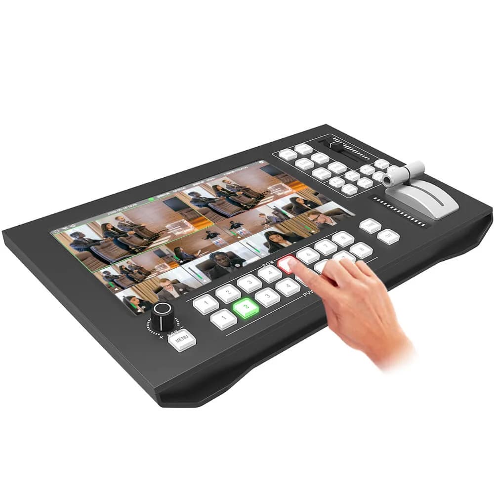 Mixer Video cu 8 Intrari = 4 x SDI + 2 x HDMI + 2 x stream IP RTSP = cu ecran LCD 11.6'', cu Streaming si Inregistrare p