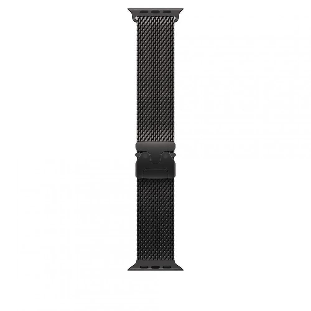 Curea pentru Apple Watch 49mm Black Titanium Milanese Loop - Small