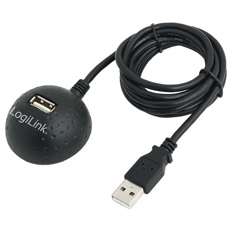 CABLU USB LOGILINK prelungitor, USB 2.0 (T) la USB 2.0 (M), 1.5m, format Docking Station pt. mufa mama, negru, "CU0013B"