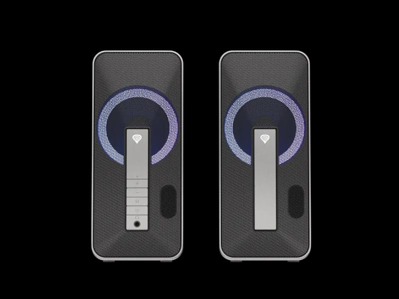 Sistem audio Genesis HELIUM 100BT 2.0, putere maxima RMS 10 W, iluminare RGB, material ABS, metal, conectivitate mini jack, bluetooth 5.0, negru