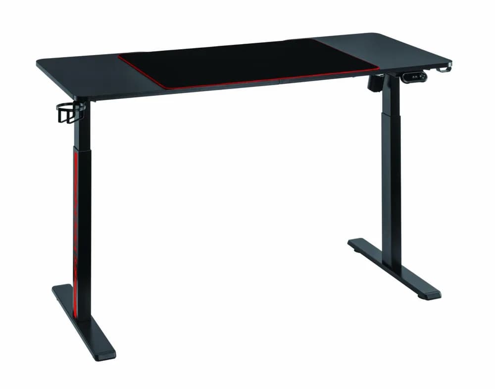 Birou gaming electric Serioux Elysium LED RGB 1400x600x730mm, reglare electrica pe inaltime inaltime ajustabila: 750 - 1210 mm — miniatură