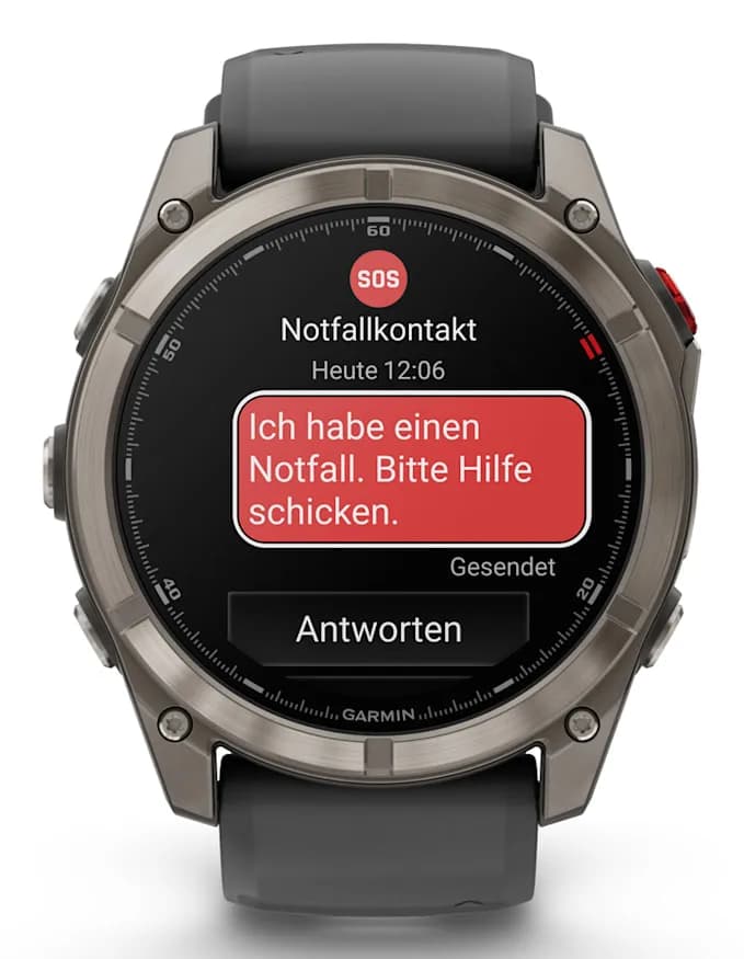 Smartwatch fenix 8 Pro 51 mm, AMOLED, Sapphire, Titanium with Graphite/black silicone band"010-03199-11" — miniatură