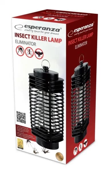 Aparat UV antiinsecte Esperanza Eliminator EHQ002 2W Negru "EHQ002" — miniatură