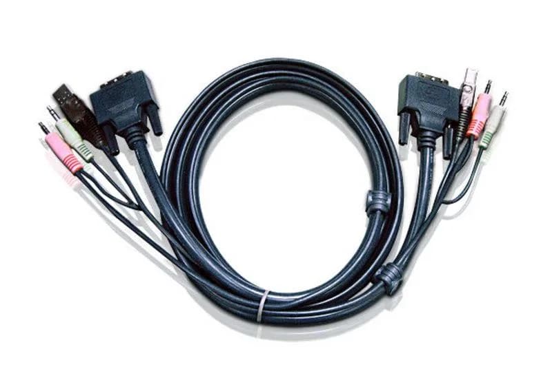 CABLU KVM ATEN cablu 3 in 1, conector tip USB (T) | 3.5 mm Jack (T) x 2 | DVI-D (T), "2L-7D05U"