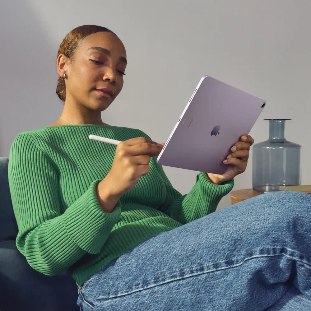 Tableta Apple iPad Air 11 (2024) + Cellular, Procesor Apple M2 Octa-Core, Ecran Liquid Retina Multi-Touch IPS 11", 8GB RAM, 512GB Flash, 12MP, Wi-Fi, Bluetooth, 5G, iPadOS (Argintiu) "MUXP3HC/A" — miniatură