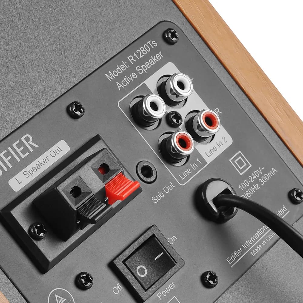 BOXE EDIFIER 2.0, RMS: 42W (2 x 21W), telecomanda wireless, volum, bass, treble, sub-out, brown, "R1280TS-BR" — miniatură