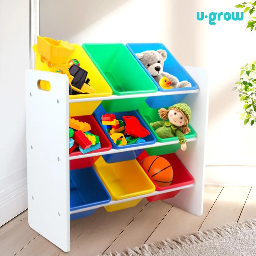 Raft depozitare jucarii cu 9 cosuri multicolore, U-Grow — miniatură