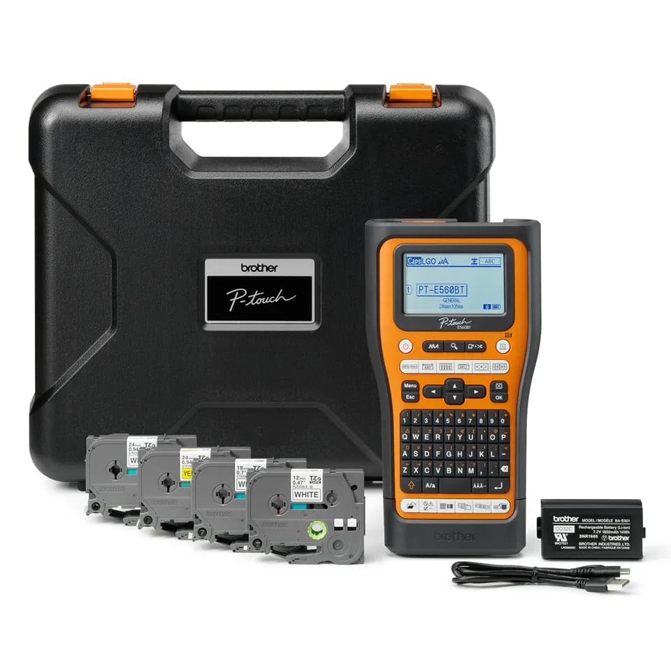 Imprimanta Transfer Termic BROTHER 180dpi PT-E560BTSP, Viteza de tiparire: 30mm/s, Latime maxima de imprimare: 24mm|Conectiv: mini-USB|WIFI, Imp Cod de bare:DA "PTE560BTSPQL1" — miniatură