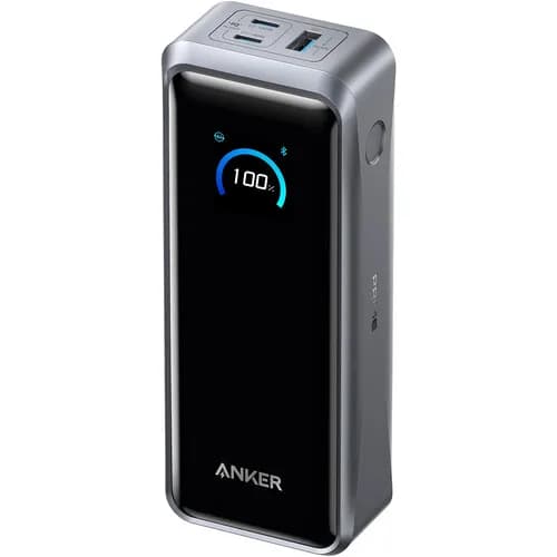 POWER BANK Anker "Prime" 26.250 mAh, 300W PowerIQ 4.0, 2 x USB-C, 1 x USB-A, afisaj LED, conectare Bluetooth, control prin app, 600, gri, "A110AH11" - 194644239299