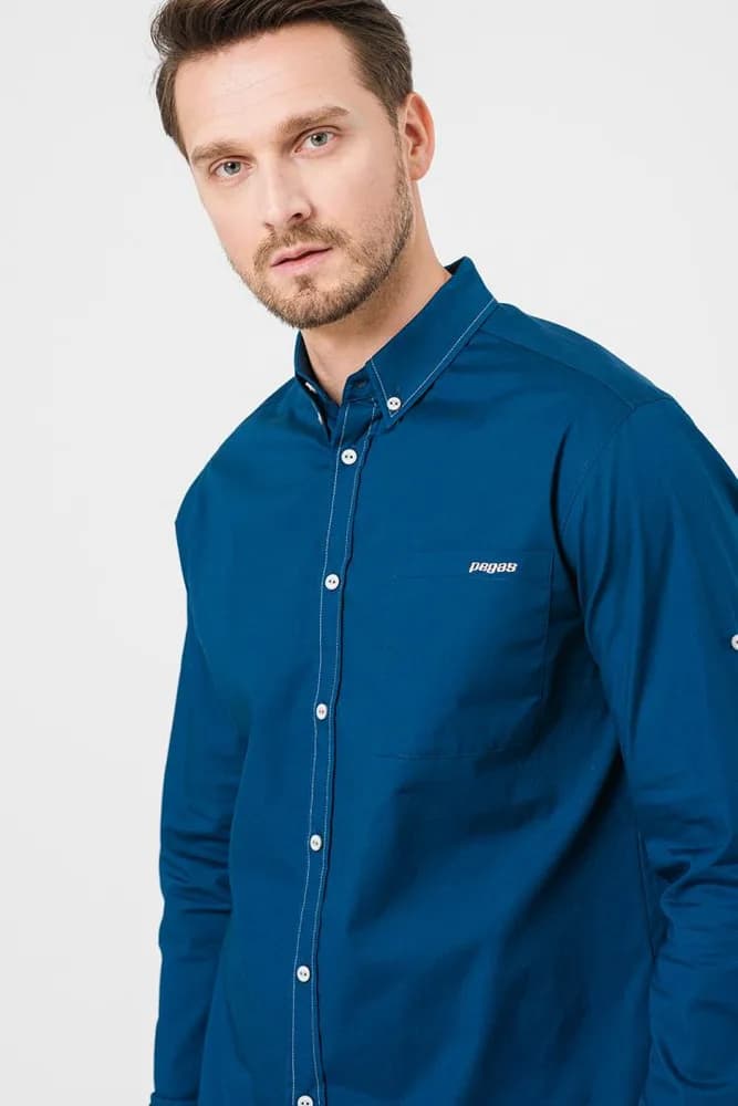 CAMASA CASUAL BARBATI LIGHT NAVY S — miniatură