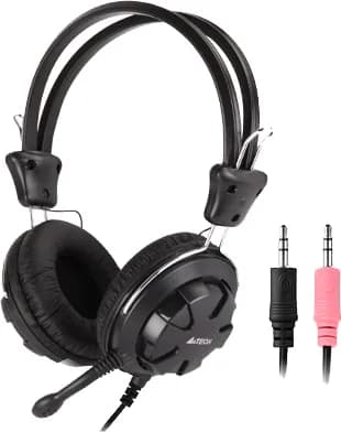 CASTI A4tech, "ComfortFIt", cu fir, standard, utilizare multimedia, microfon pe brat, conectare prin Jack 3.5 mm x 2, negru, "HS-28-1"