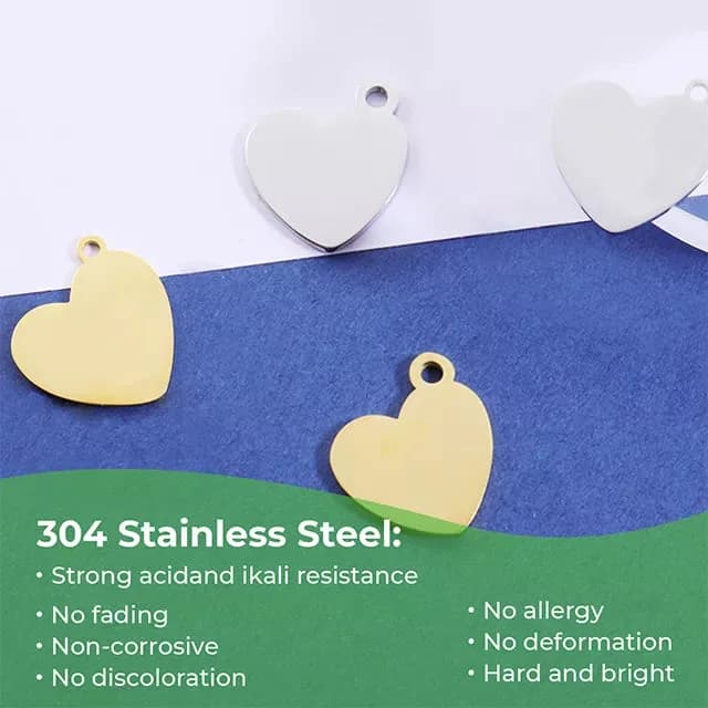 Accesoriu gravator laser xTool Heart-Shaped Pendant – Gold, Silver, & Rose Gold – 30 buc — miniatură