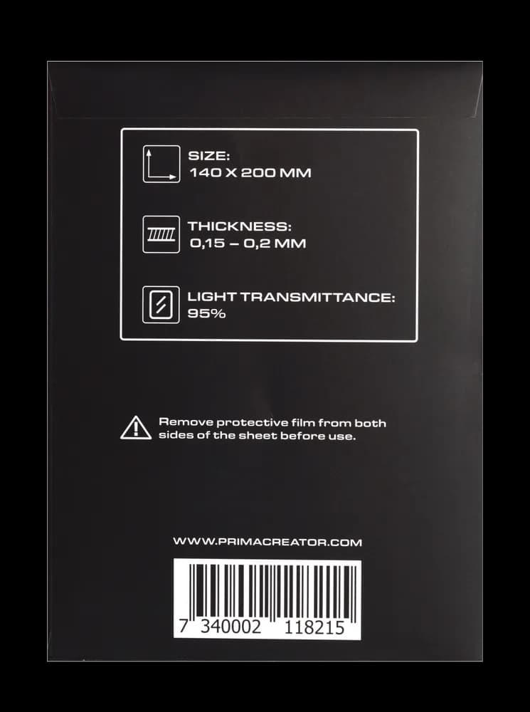 Imprimantă 3D PrimaCreator FEP Film Sheets pentru 3D Printers – 140 x 200 mm – 5-pack — miniatură