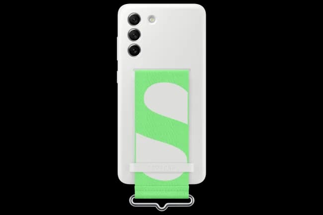Galaxy S21 FE; Silicone Cover with Strap; White "EF-GG990TWEGWW" — miniatură