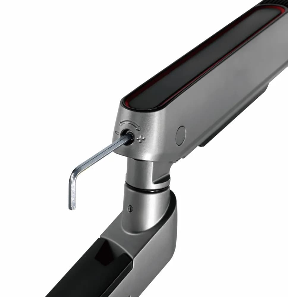 Brat pentru monitor, Material: Oțel, Aluminiu, Plastic, Suprafață finisaj : acoperire cu Pulbere, Culoare: Alb Texturat Fin, Gri Spațial, Dimensiune compatibila ecran: 27"-45", tehnologie arc, Greutate maxima (pe ecran): 5~14 kg, Greutate maxima pentru ecran curbat (pe ecran): 5~12 kg — miniatură