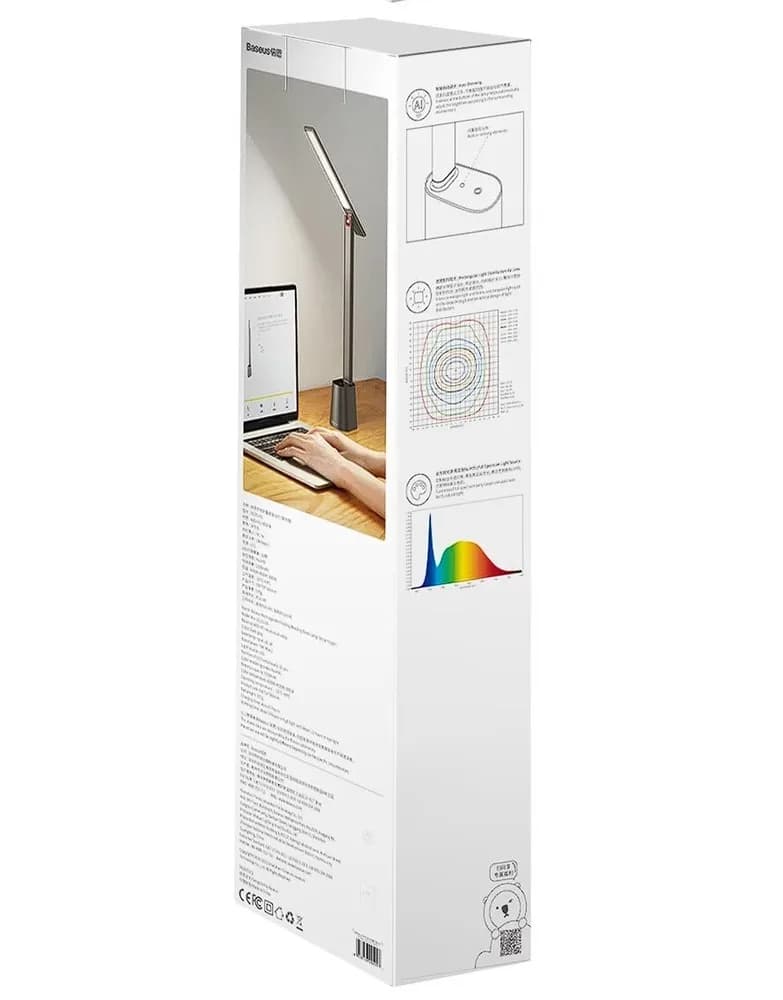 LAMPA BIROU LED Baseus Smart Eye Series,5W, dimensiuni: 350*53*382mm, 3 trepte intensitate lum,mat ABS+PC+aliaj de aluminiu,rotire 180 grade,alimentare:cablu USB-C inclus,gri "DGZG-0G"-6953156204997 — miniatură