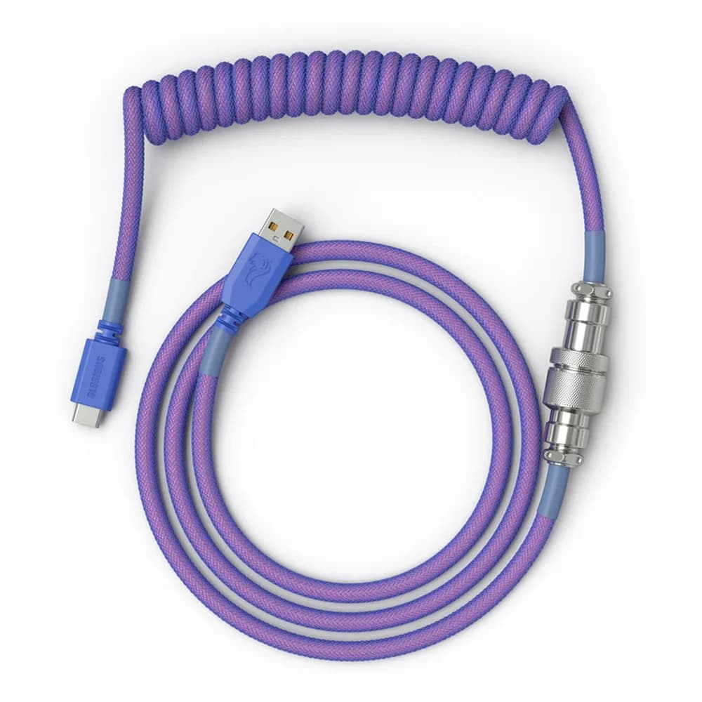 Glorious cablu tastatura Coiled Nebula, USB-C - USB-A, 1.37m, Mov "GLO-CBL-COIL-NEBULA" — miniatură