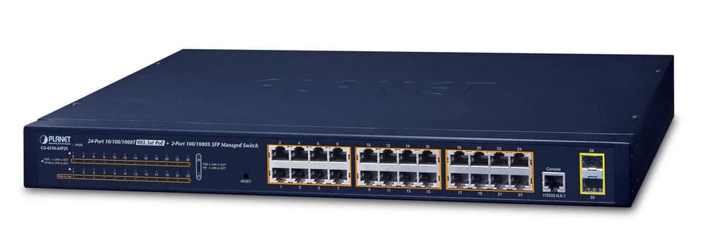 NET SWITCH 24PORT 1000M POE+/GS-4210-24P2S PLANET "GS-4210-24P2S"