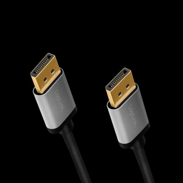 CABLU video LOGILINK, DisplayPort (T) la DisplayPort (T) 1.2, 3m, conectori auriti, rezolutie maxima 4K (3840 x 2160) la 60 Hz, aluminiu, triplu ecranaj, negru-gri, "CDA0102"