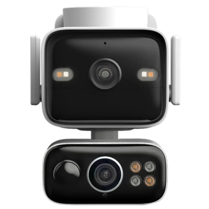 Solar-Powered Dual-Lens Pan/Tilt Cam kit, 1/2.7" CMOS Starlight Sensor, night mode IR-Mode/Full-Color Mode, Pan Mechanical Range:339° (360° Pan Coverage), Tilt Mechanical Range:97° (128° Tilt Coverage)