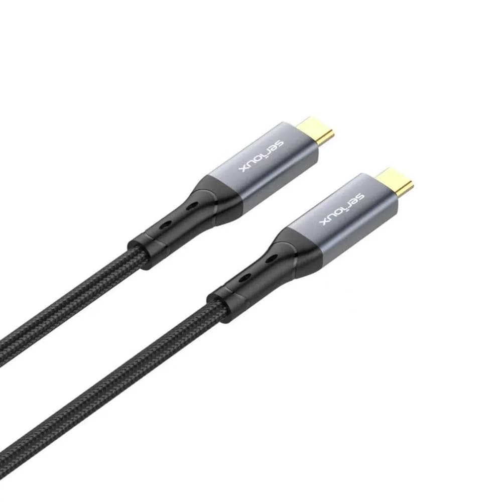 Cablu Serioux USB-C la USB-C, 240W, E-marker Chip integrat, viteza transfer 40Gbs, lungime cablu 100cm, iesire video 8K@60HZ sau Dual 4k@ 60hz, negru — miniatură