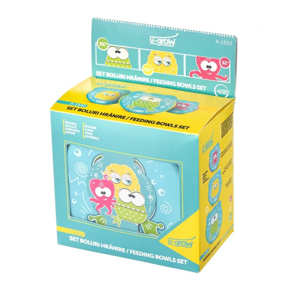 Set 3 boluri cu capac (160, 240, 340ML) A-1550, U-Grow — miniatură
