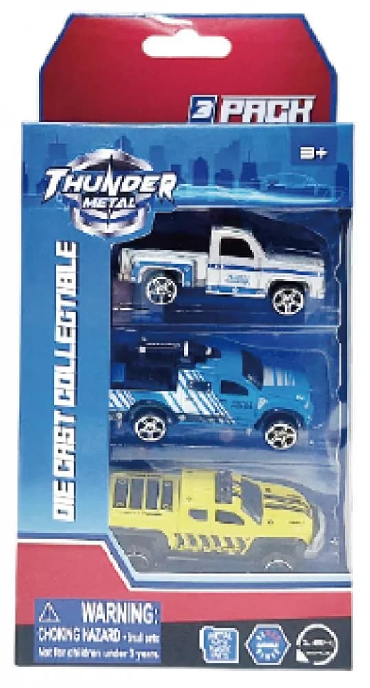 MACHETA DIE CAST, SET 3 CAMIONETE, SCARA 1/64, 7.5CM, DIVERSE MODELE SI CULORI- BLEU, PORTOCALIU, ALBASTRU, TURQUOISE, GALBEN, ROSU, ROZ, VERDE, TURQUOISE, ALB — miniatură