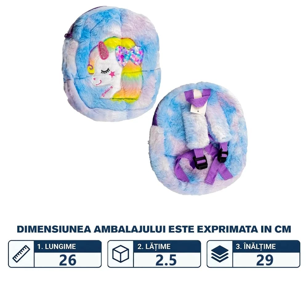 Ghiozdan din plus, Unicorn — miniatură