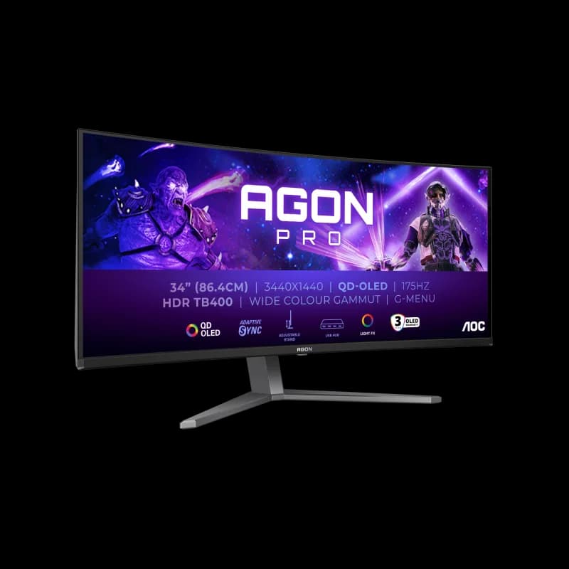 Monitor Consumer AOC AG346UCD, 34", 3440 x 1440 pixeli, Black, Grey