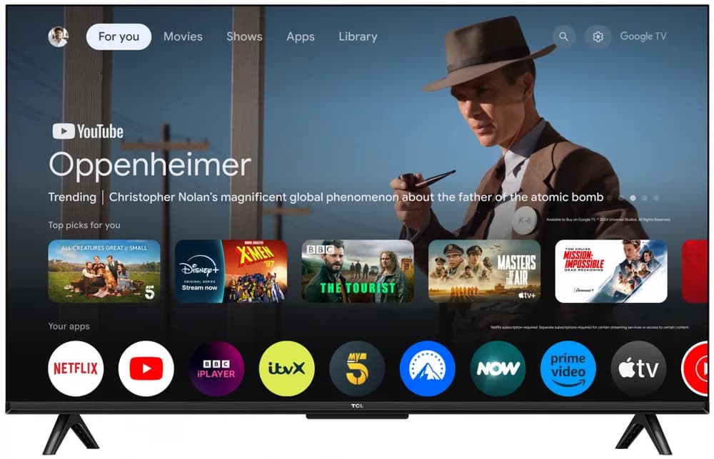 Televizor LED TCL 43P69K, 109 cm, 4K, Smart Google TV — miniatură