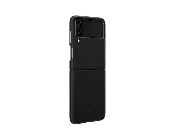 HUSA Smartphone Samsung, pt Galaxy Z Flip3, tip back cover (protectie spate), piele, ultrasubtire, negru, "EF-VF711LBEGWW" — miniatură