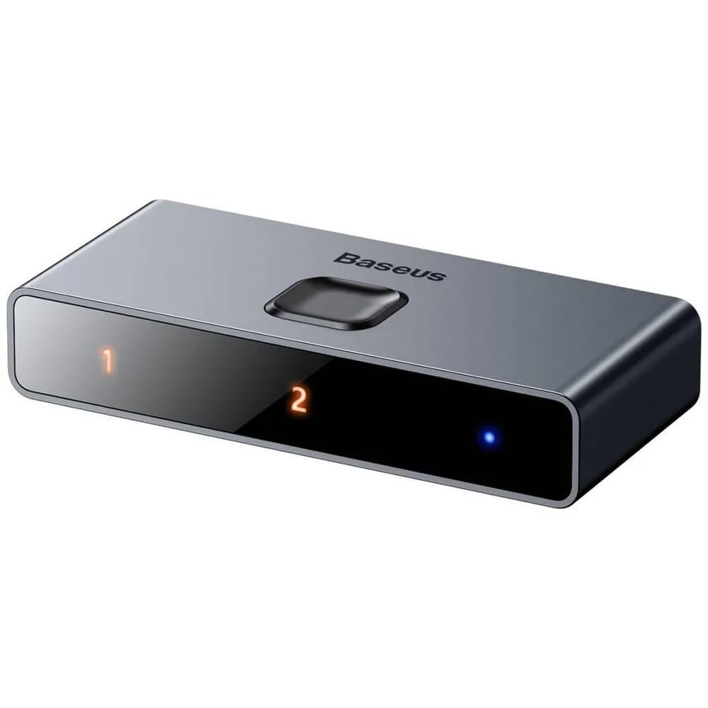 Switch video Baseus Matrix, HDMI bidirectional – 2x HDMI 4K / 30 Hz, gri — miniatură