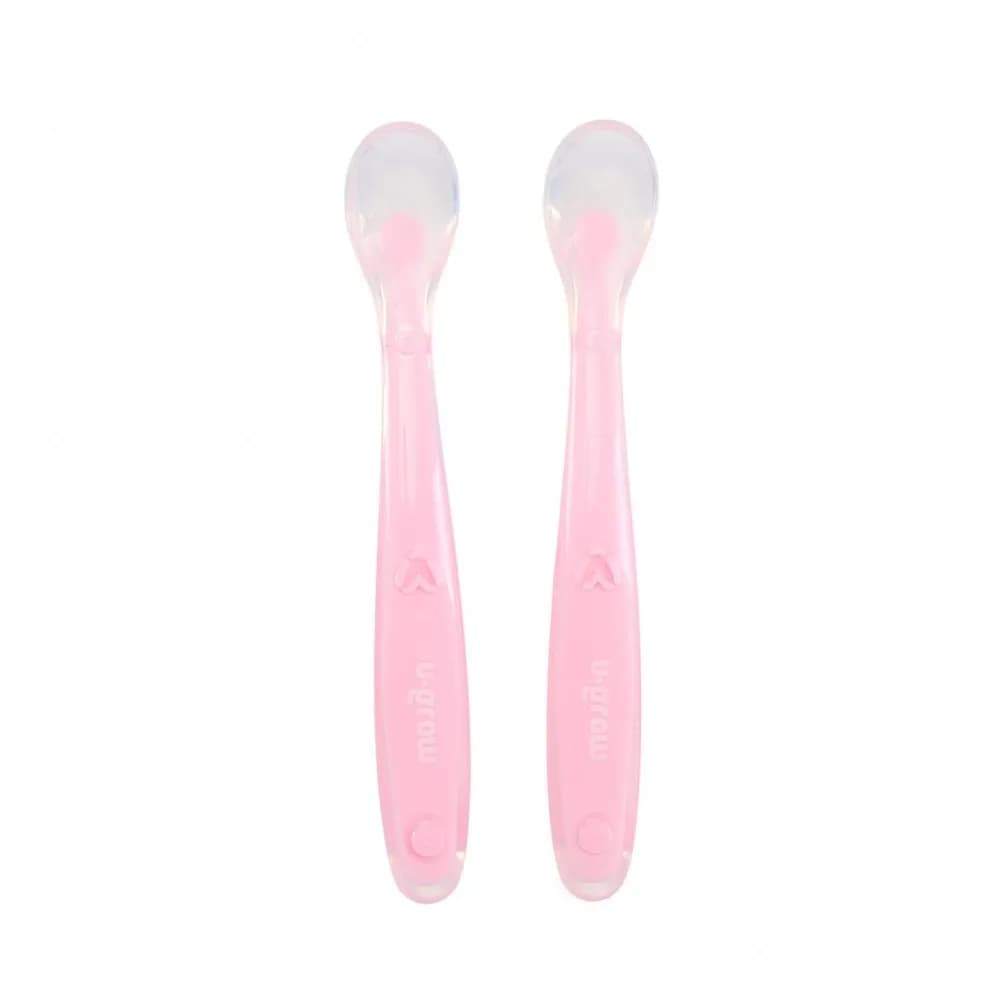 Set 2 lingurite silicon, roz, U-Grow — miniatură