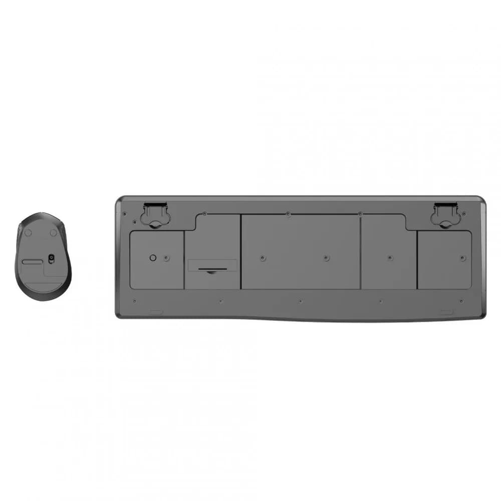 Kit tastatură și mouse wireless 2.4G Tastatură: cu rând independent de taste multimedia * Mod: 2.4G * Număr taste: 104 + 9 taste rapide * Material: ABS * Culoare: Negru * Chipset: Huntersun * Aspect: Orice aspect disponibil * Tip interfață: USB * Dimensiune: 442*152*25mm ; 440g * Baterie: 1*AAA (nu — miniatură