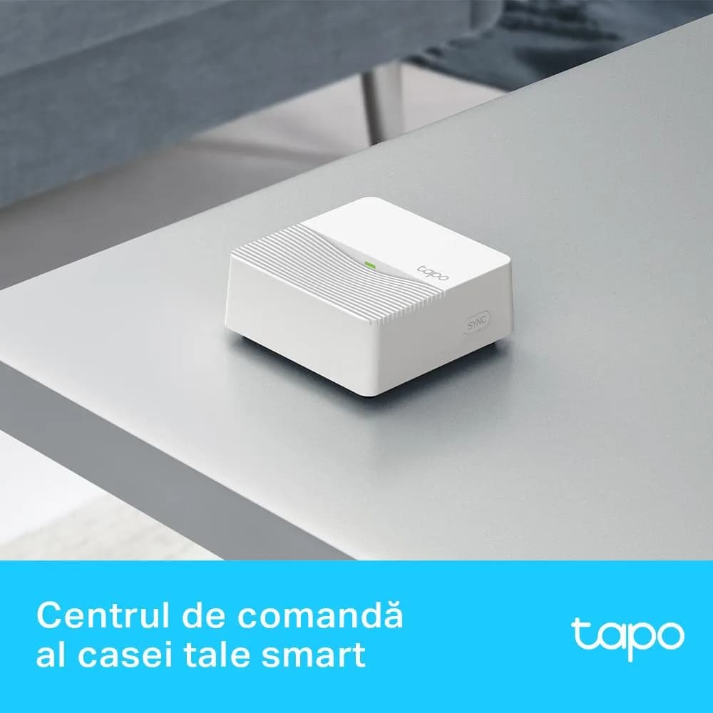 TP-Link Wireless Smart Hub Tapo H200, Frecventa: 2.4GHz Wi-Fi & Sub-1G, 863.35MHz, 864.35MHz, 868.35MHz, Temperatura operare: 0-40℃, Dimensiuni: 71.45*71.45*31.25 mm. — miniatură