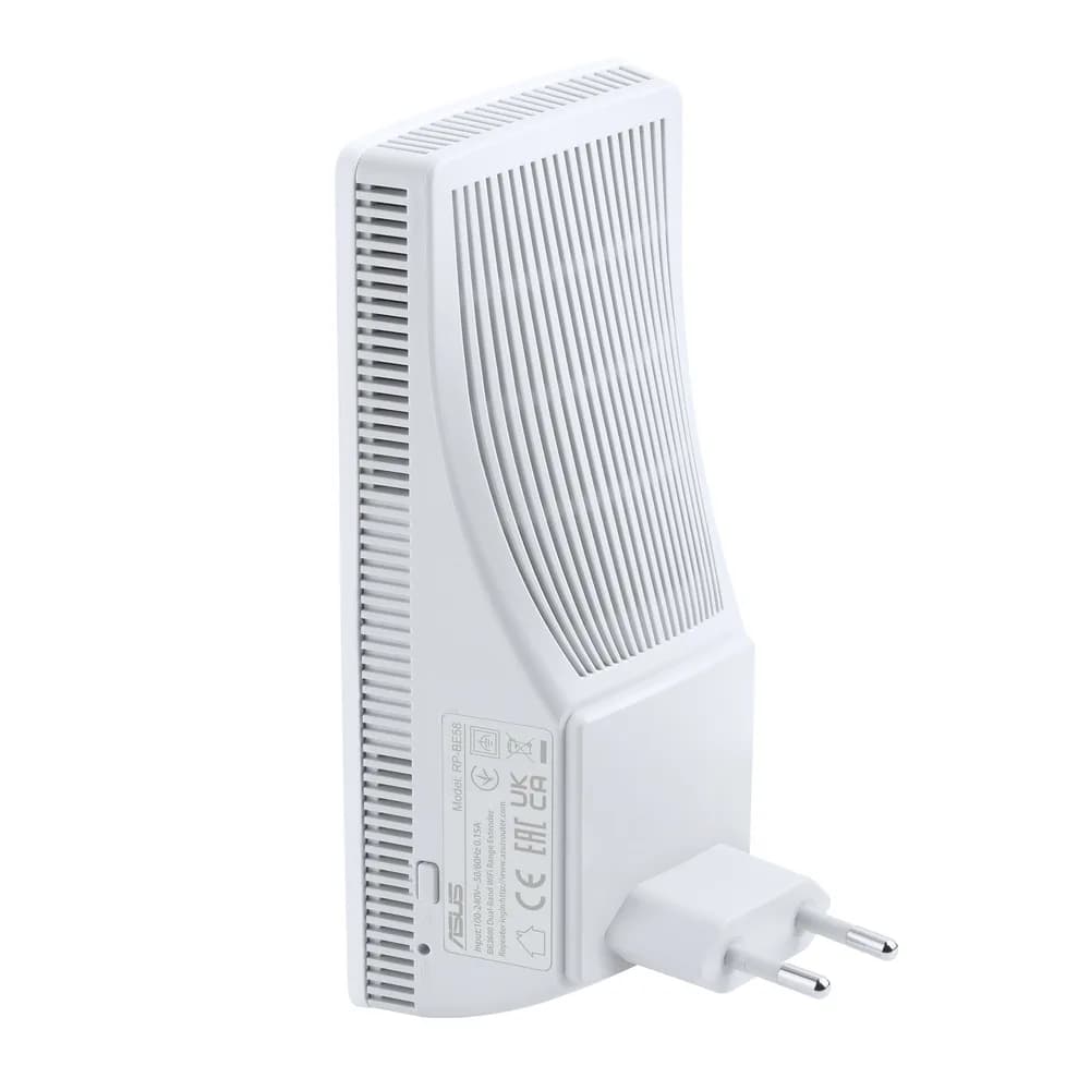 RANGE EXTENDER ASUS wireless BE3600 Dual-Band WiFi 7, 3600 Mbps, 1 port Gigabit, antena interna x 2, 2.4 - 5 GHz, "RP-BE58" — miniatură