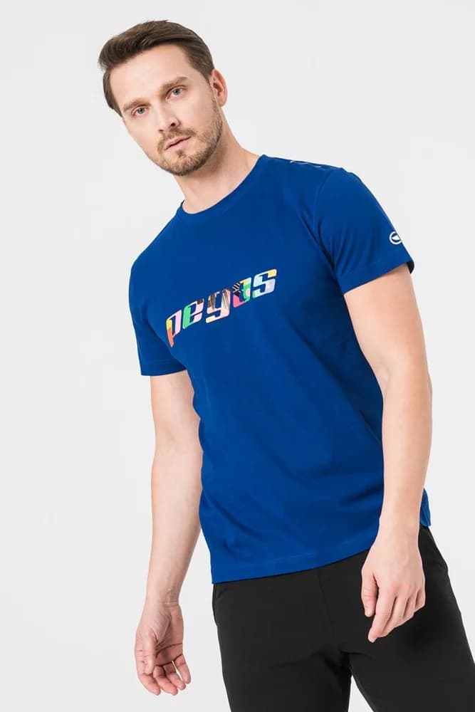 TRICOU LOGO MULTICOLOR BARBATI ROYAL BLUE-XL — miniatură