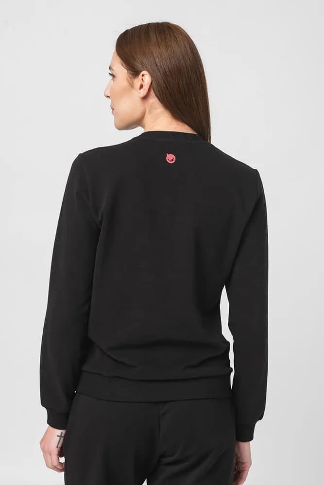 BLUZA COTON CASUAL FEMEI BLACK-L — miniatură