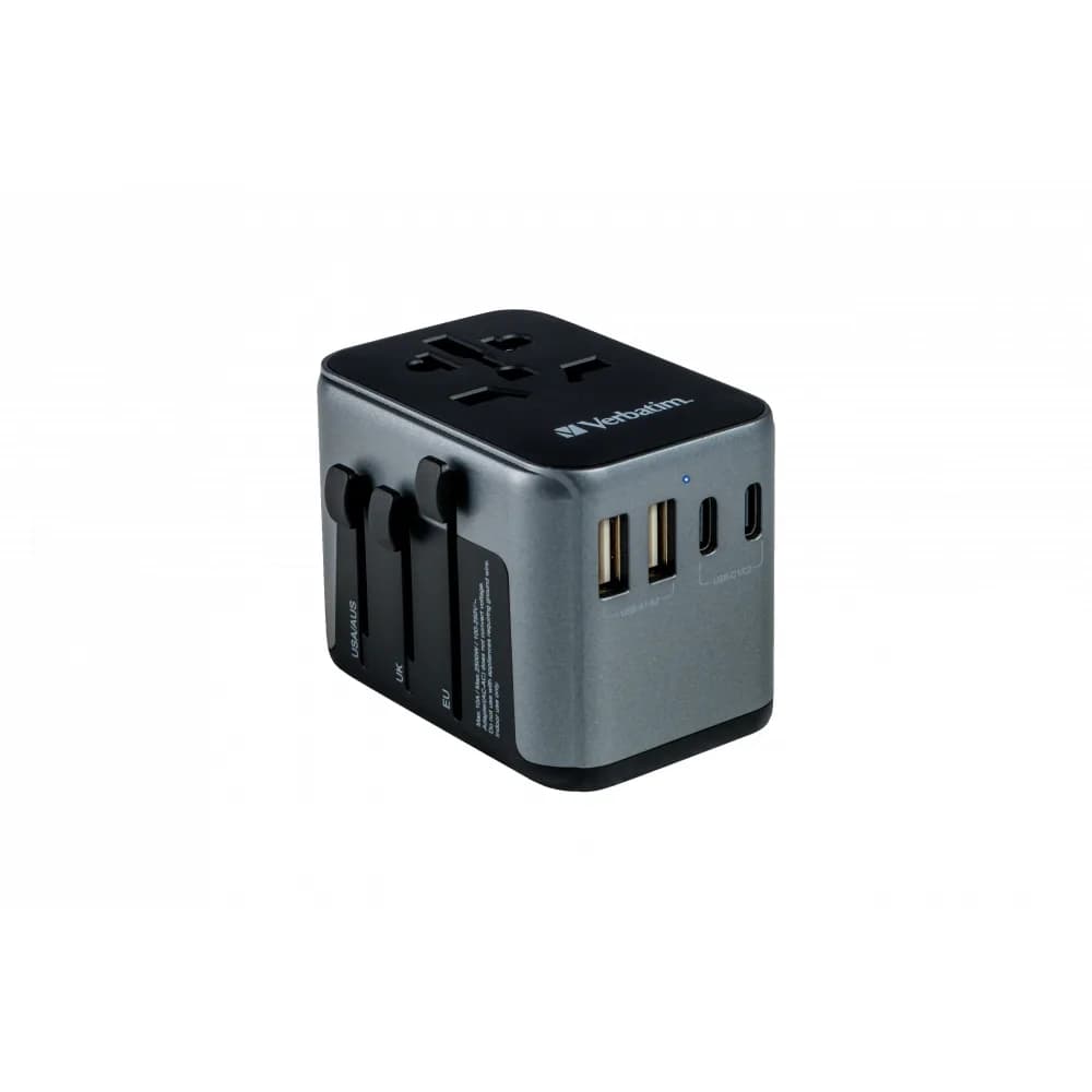 Adaptor universal Verbatim UTA-03, 6-in-1Priza cu USB-C PD si QC, 2 x USB-C, 2 x USB-A "49545"
