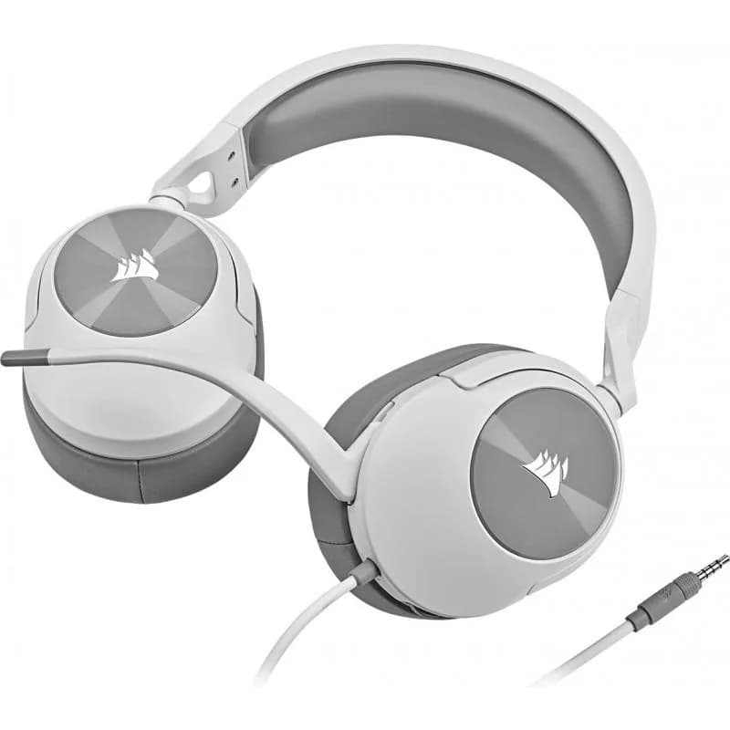 Casti Gaming Head-band Corsair HS55 STEREO, Wired, Alb — miniatură