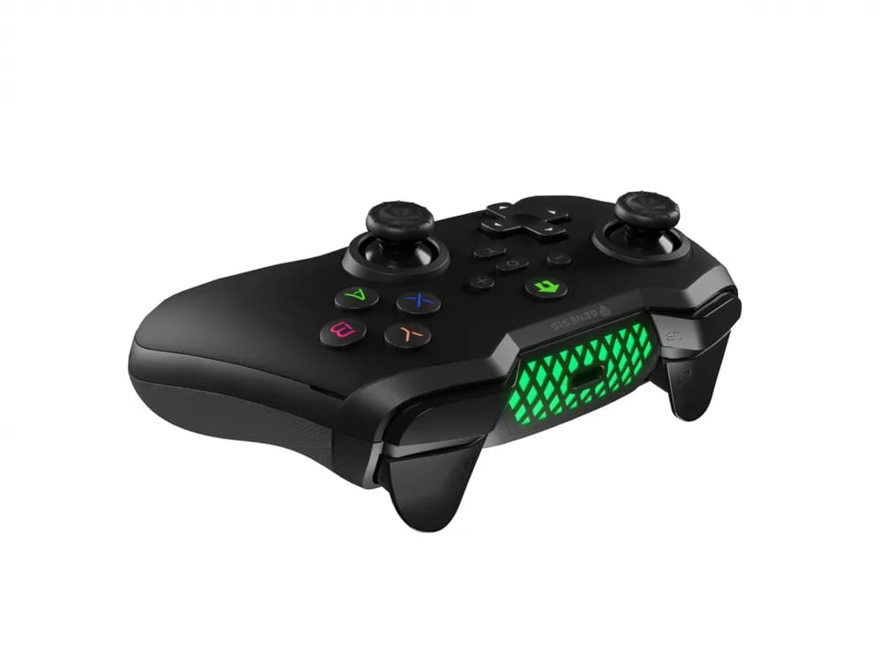 Controller wireless Genesis Mangan 400, tip Analog/Digital, interfata USB, bluetooth, numar butoane 19, lungime cablu 200 cm, acumulator 000 mAh, compatibilitate Android, iOS, MAC, Windows 10,11,7,8, negru — miniatură