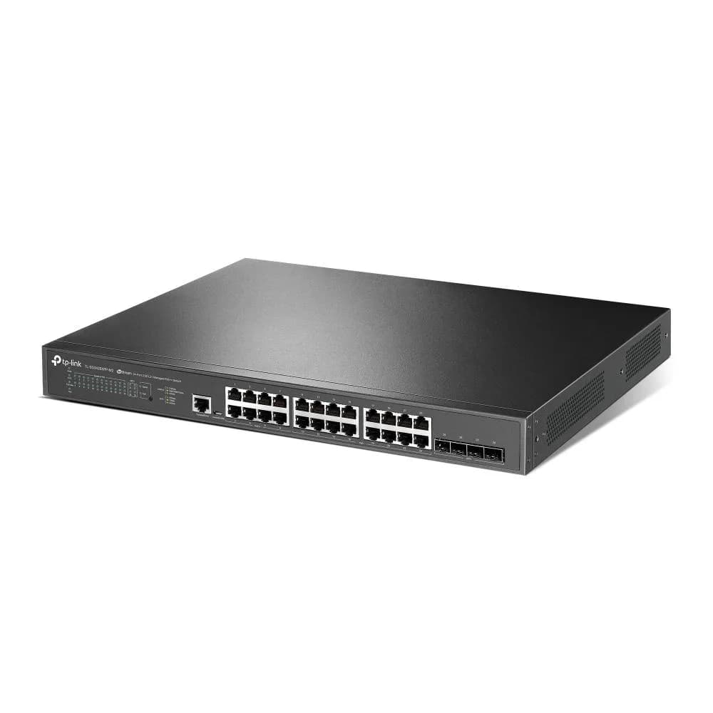 "JetStream™ 24-Port 2.5GBASE-T and 4-Port 10GE SFP+ L2+ Managed Switch with 16-Port PoE+ & 8-Port PoE++ PORT: 24× 2.5G RJ45 Ports (8× 2.5G PoE++ Ports & 16× 2.5G PoE+ Ports), 4× 10G SFP+ Slots, RJ45/Micro-USB Console Port SPEC: 802.3bt/at/af, 500 W PoE Power, 1U 19-inch Rack-mountable Steel Case — miniatură