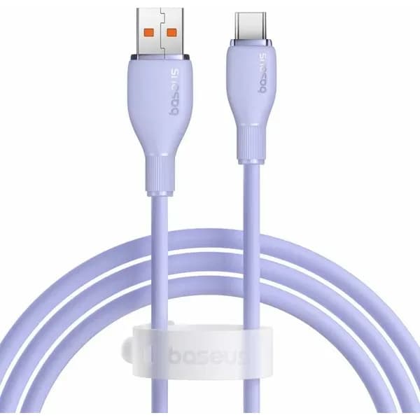 CABLU alimentare si date Baseus Pudding, Fast Charging Data Cable pt. smartphone, USB la USB Type-C 100W, 2m, violet "P10355703511-B4" - 6932172652920