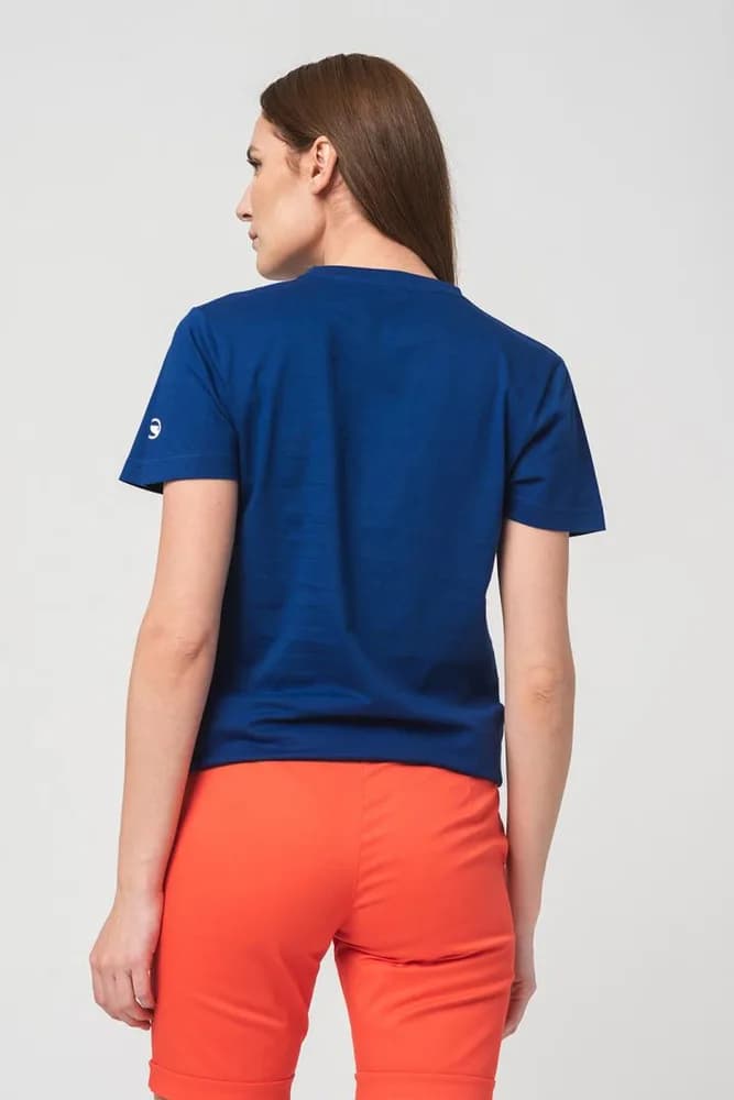 TRICOU LOGO MULTICOLOR FEMEI ROYAL BLUE-S — miniatură