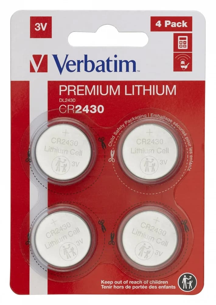 BATERIE VERBATIM, butoni (CR2430), 3V litiu, 4 buc., "49534"